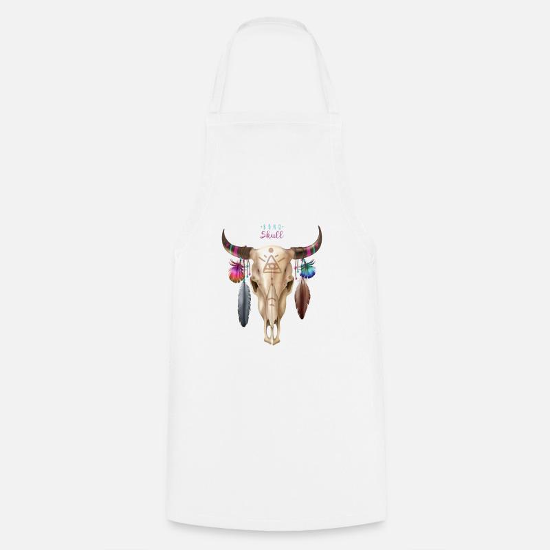 Crâne de Bohoo - Tablier de cuisine - blanc