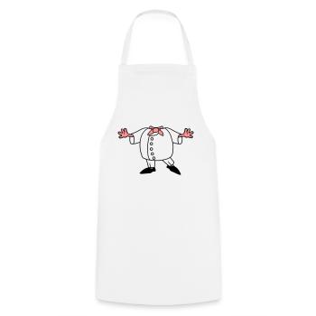 chef cuisinier tablier de corps cuisine restaurant surtout - Tablier de cuisine - blanc - Devant - AI Model Male 185 dark (185cm)