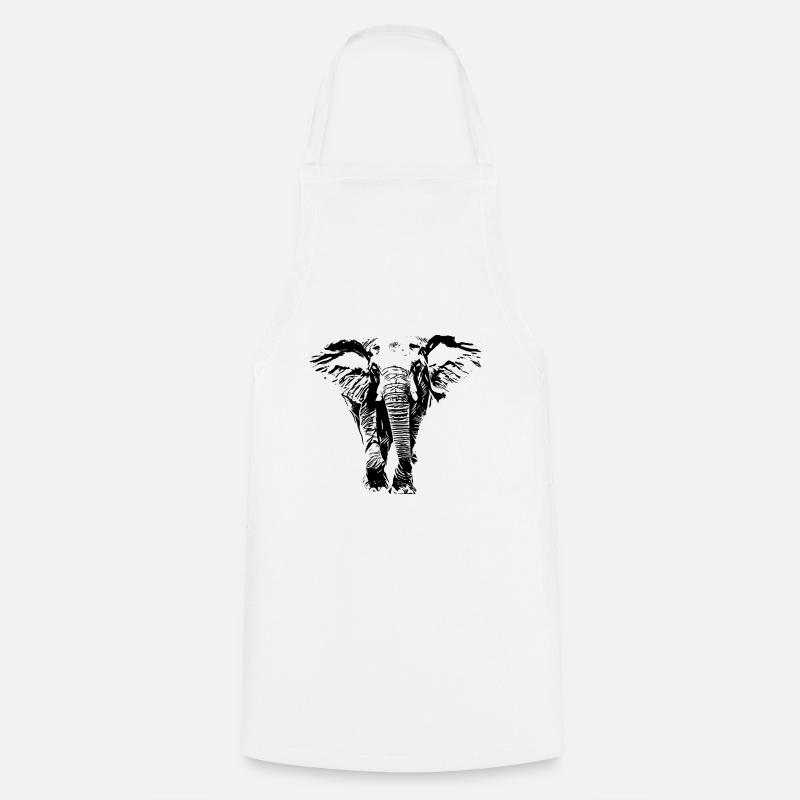 elephant - Cooking Apron - white