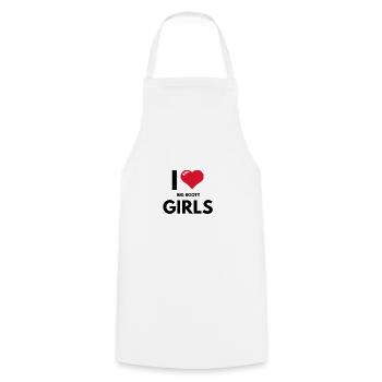 I LOVE BIG BOOTY GIRLS - Kochschürze - Weiß - Vorne - AI Model Male 185 dark (185cm)