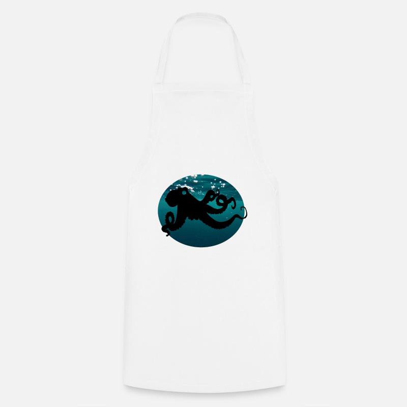 Pieuvre tentacule - Tablier de cuisine - blanc