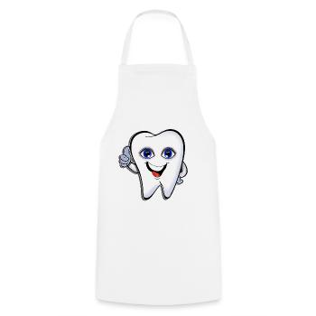Dentist tooth - Cooking Apron - white - Front - AI Model Male 185 dark (185cm)