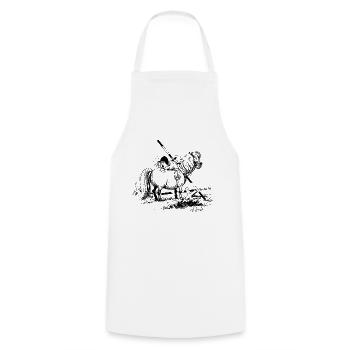 Thelwell 'Hard-bitten Pony' - Cooking Apron - white - Front - AI Model Male 185 dark (185cm)