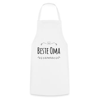 Oma - Kochschürze - Weiß - Vorne - AI Model Male 185 dark (185cm)