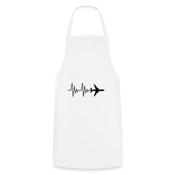 Airplane pilot EKG love heartbeat. - Cooking Apron - white - Front - AI Model Male 185 dark (185cm)
