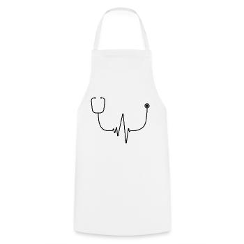 Nurse Doctor Hospital Krankenschwester - Kochschürze - Weiß - Vorne - AI Model Male 185 dark (185cm)