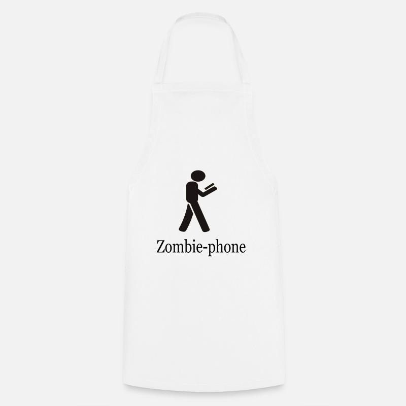 zombie phone - Cooking Apron - white