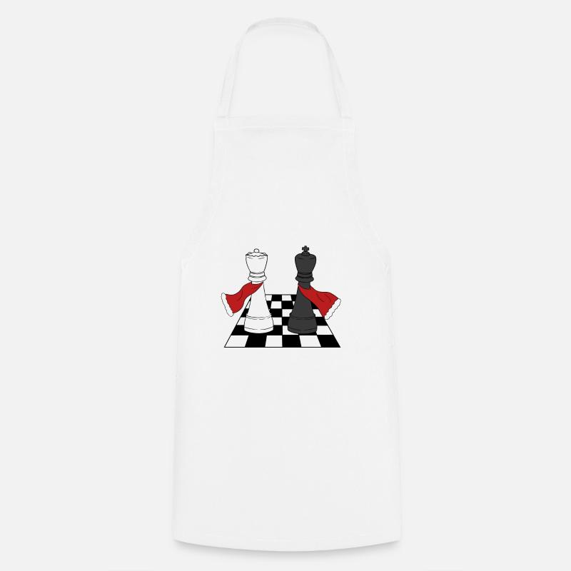 Echecs - Tablier de cuisine - blanc