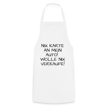 Nix Karte an mein Auto! Wolle nix verkaufe! - Kochschürze - Weiß - Vorne - AI Model Male 185 dark (185cm)