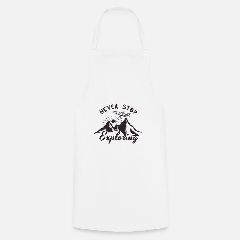 Explore, Voyage, Voyage - Tablier de cuisine - blanc