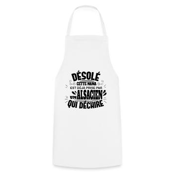Cette nana est avec un Alsacien qui déchire - Tablier de cuisine - blanc - Devant - AI Model Male 185 dark (185cm)