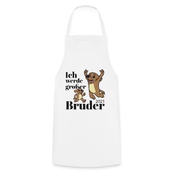 Ich werde grosser Bruder 2021 - Kochschürze - Weiß - Vorne - AI Model Male 185 dark (185cm)