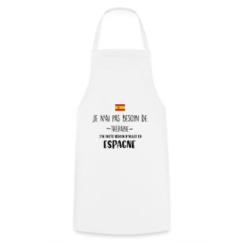 ESPAGNE - Tablier de cuisine - blanc - Devant - AI Model Male 185 dark (185cm)
