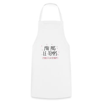 retraite - Tablier de cuisine - blanc - Devant - AI Model Male 185 dark (185cm)