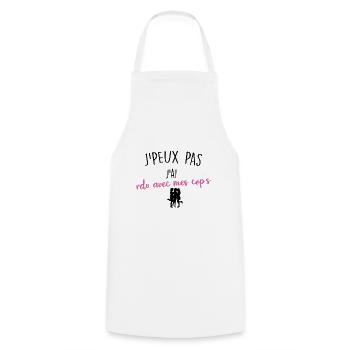 j'peux pas j'ai rdv avec mes cop's - Tablier de cuisine - blanc - Devant - AI Model Male 185 dark (185cm)