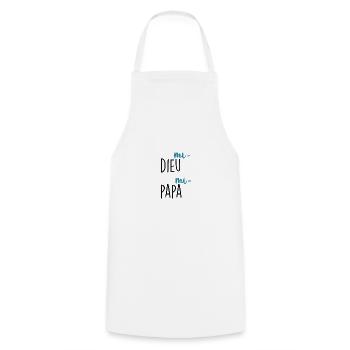 mi dieu mi papa - Tablier de cuisine - blanc - Devant - AI Model Male 185 dark (185cm)