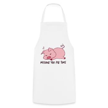 Miss you pig pig - Cooking Apron - white - Front - AI Model Male 185 dark (185cm)