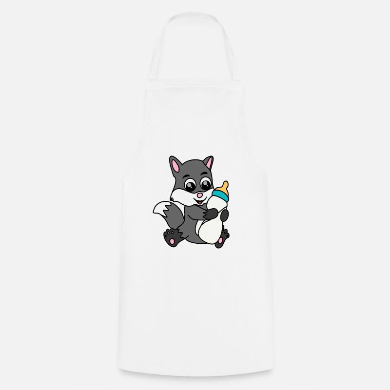 wolf - Cooking Apron - white