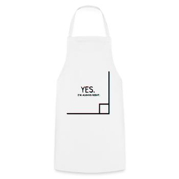 I'm always right - Cooking Apron - white - Front - AI Model Male 185 dark (185cm)