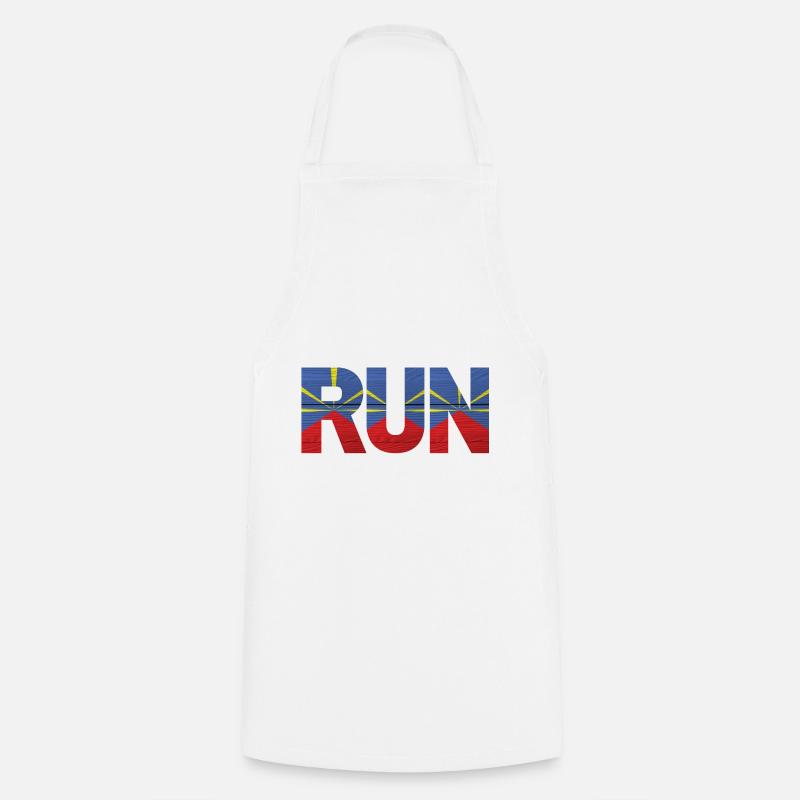 Run île de la Réunion drapeau - Tablier de cuisine - blanc