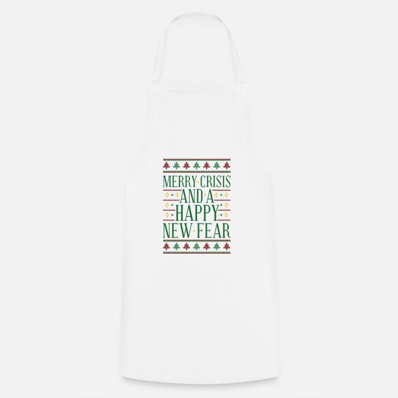 Pull de Noël laid de Noël Corona Covid - Tablier de cuisine - blanc