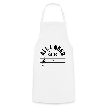 Music Sheet Music Teacher Music Note Gift - Cooking Apron - white - Front - AI Model Male 185 dark (185cm)