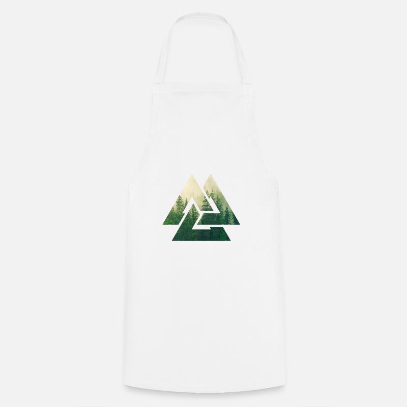 Valknut viking symbol valhalla forest - Cooking Apron - white