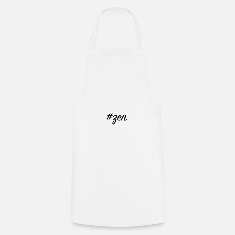 zen hashtag - Cooking Apron - white