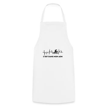 C'est dans mon ADN Natation Cadeau sport - Tablier de cuisine - blanc - Devant - AI Model Male 185 dark (185cm)