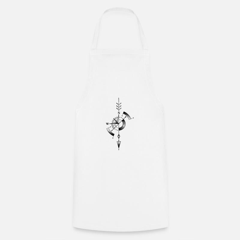 Compass arrow ink - Cooking Apron - white
