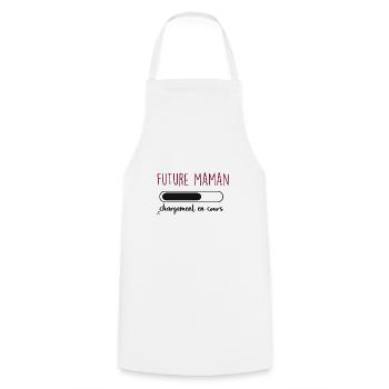 future maman enregistrement en cours - Tablier de cuisine - blanc - Devant - AI Model Male 185 dark (185cm)