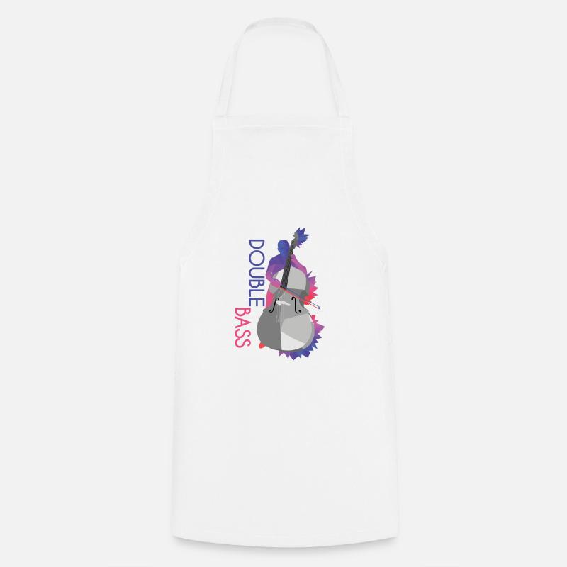 contrebasse - Tablier de cuisine - blanc