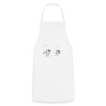 Manga skizzenhafte Augen - Kochschürze - Weiß - Vorne - AI Model Male 185 dark (185cm)