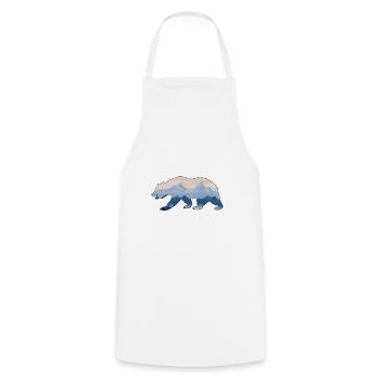 Bear and mountains - Cooking Apron - white - Front - AI Model Male 185 dark (185cm)