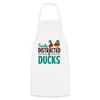 Ente Entchen Geschenk - Kochschürze - Weiß - Vorne - AI Model Male 185 dark (185cm)