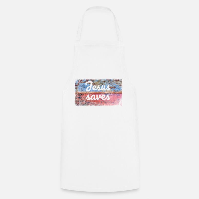 Jesus saves - Tablier de cuisine - blanc
