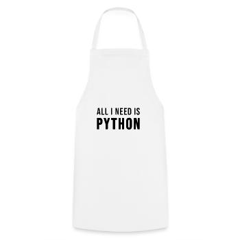 All I need is Python - Kochschürze - Weiß - Vorne - AI Model Male 185 dark (185cm)
