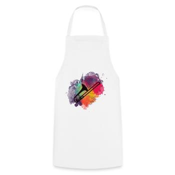 Musique de soufflage de Trombone - design élégant pour les musiciens - Tablier de cuisine - blanc - Devant - AI Model Male 185 dark (185cm)