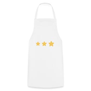 3 Stars! 3 Sterne - Kochschürze - Weiß - Vorne - AI Model Male 185 dark (185cm)