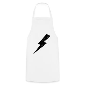 Lightning Bolt - Cooking Apron - white - Front - AI Model Male 185 dark (185cm)