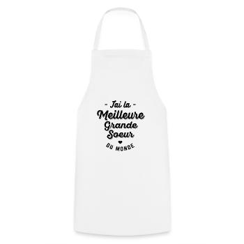 J'AI LA MEILLEURE GRANDE-SOEUR DU MONDE - Tablier de cuisine - blanc - Devant - AI Model Male 185 dark (185cm)