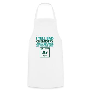 I tell bad chemistry jokes Chemist Science - Cooking Apron - white - Front - AI Model Male 185 dark (185cm)