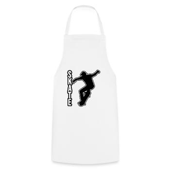 Skate - Skater - Tablier de cuisine - blanc - Devant - AI Model Male 185 dark (185cm)