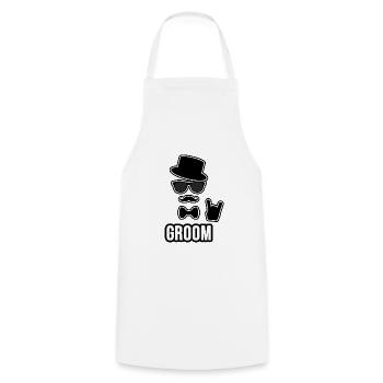 Cool Groom - Cooking Apron - white - Front - AI Model Male 185 dark (185cm)