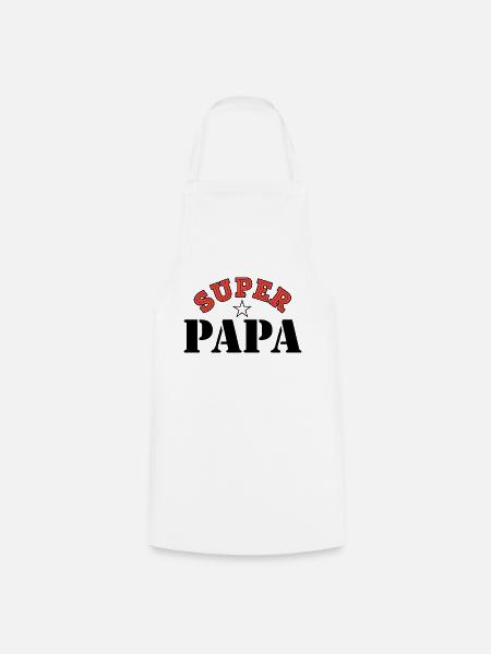 Super papa. Superpapa. Fête des pères. Papa - Tablier de cuisine - blanc