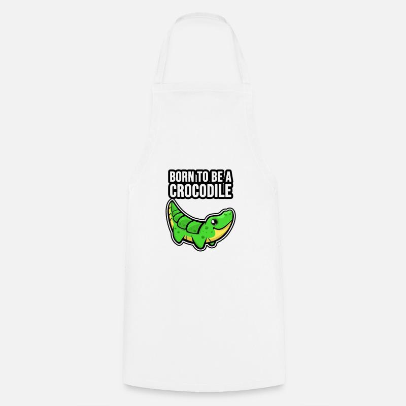 Born to be a Crocodile! crocodile! - Cooking Apron - white