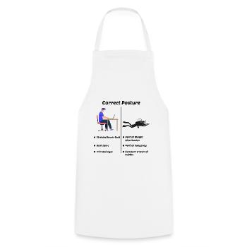 Scuba Diving Diver Computer Engineer Programmer - Cooking Apron - white - Front - AI Model Male 185 dark (185cm)