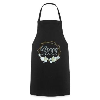 Blue Eucalyptus Boho - Bride 2022 - Cooking Apron - black - Front - AI Model Male 185 dark (185cm)