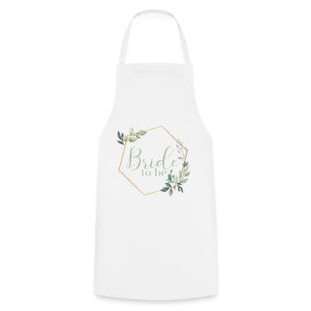Wonderful Eucalyptus – Bride to Be - Cooking Apron - white - Front - AI Model Male 185 dark (185cm)