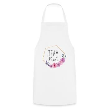 Purple Flowers - Team Bride - 14 - Cooking Apron - white - Front - AI Model Male 185 dark (185cm)